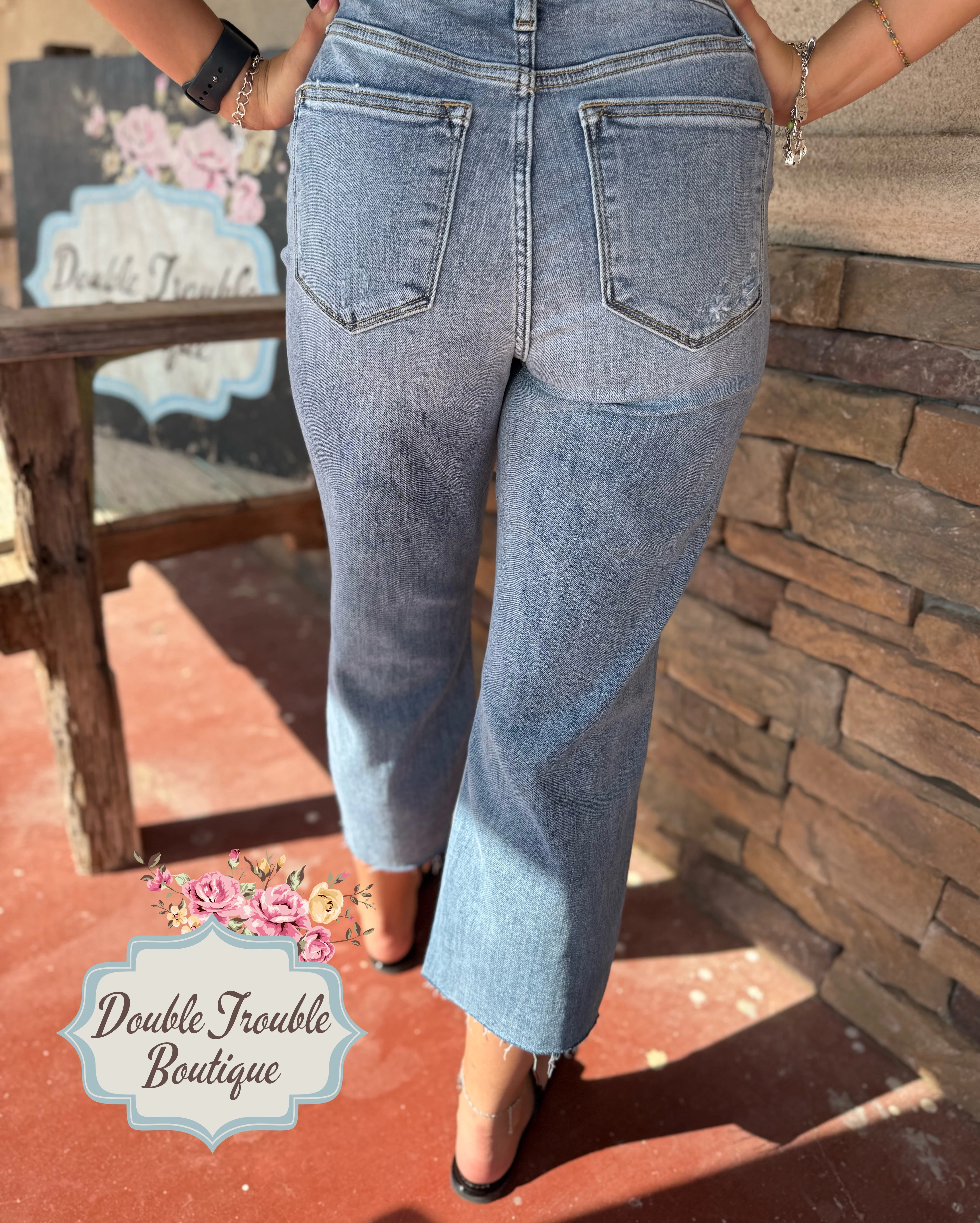 The Nova Judy Blue Wide Leg Crops - Image 3